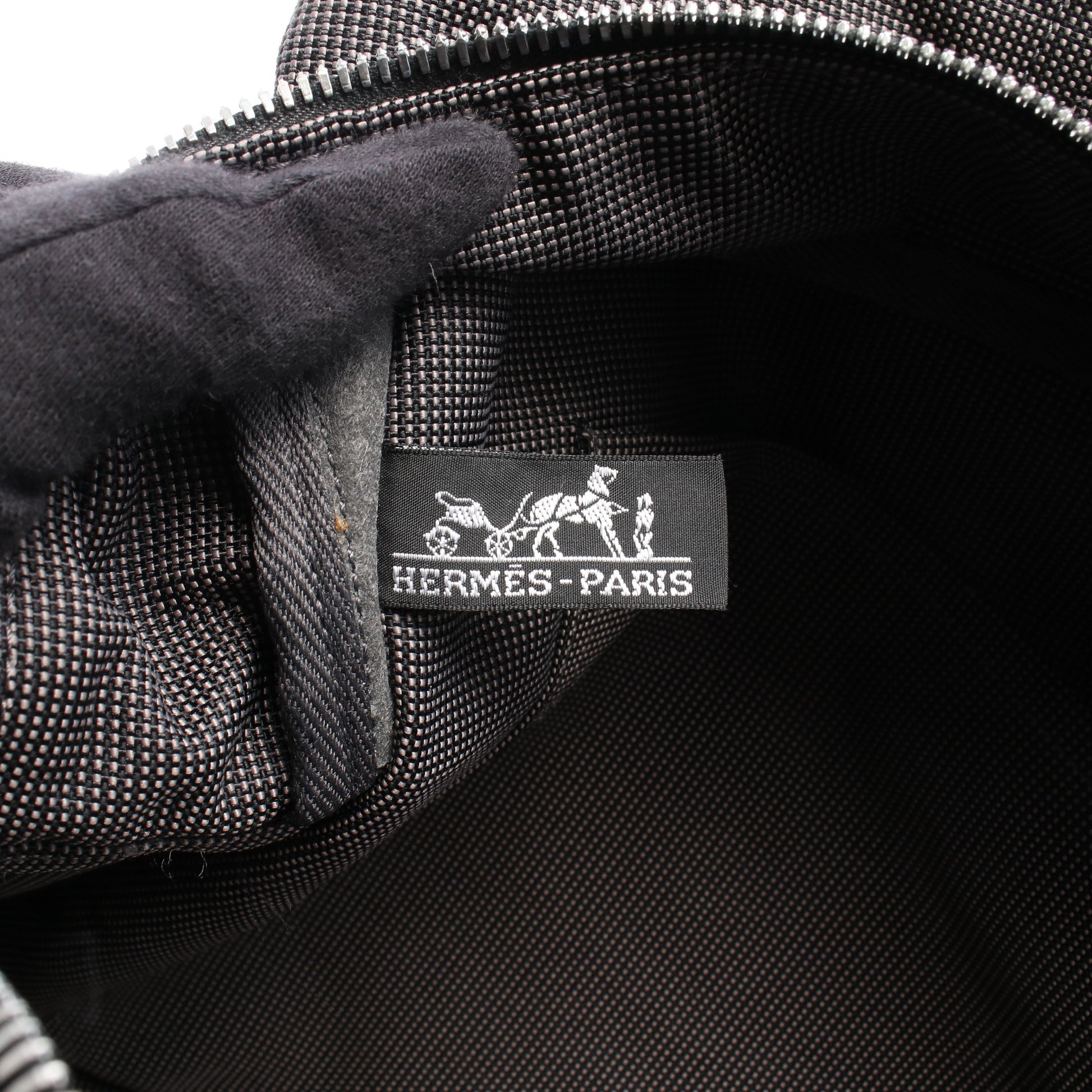 エールラインGM ハンドバッグ トートバッグ キャンバス グレー シルバー金具 エルメス バッグ HERMES