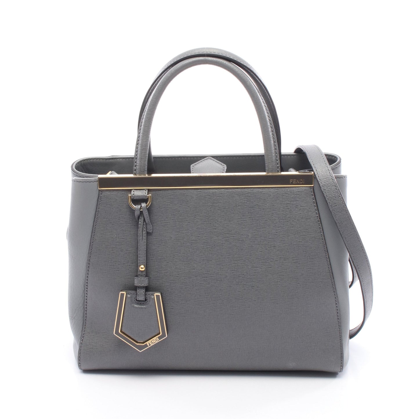 PETITE 2JOURS プチ トゥージュール 2WAY ハンドバッグ レザー グレー フェンディ バッグ FENDI