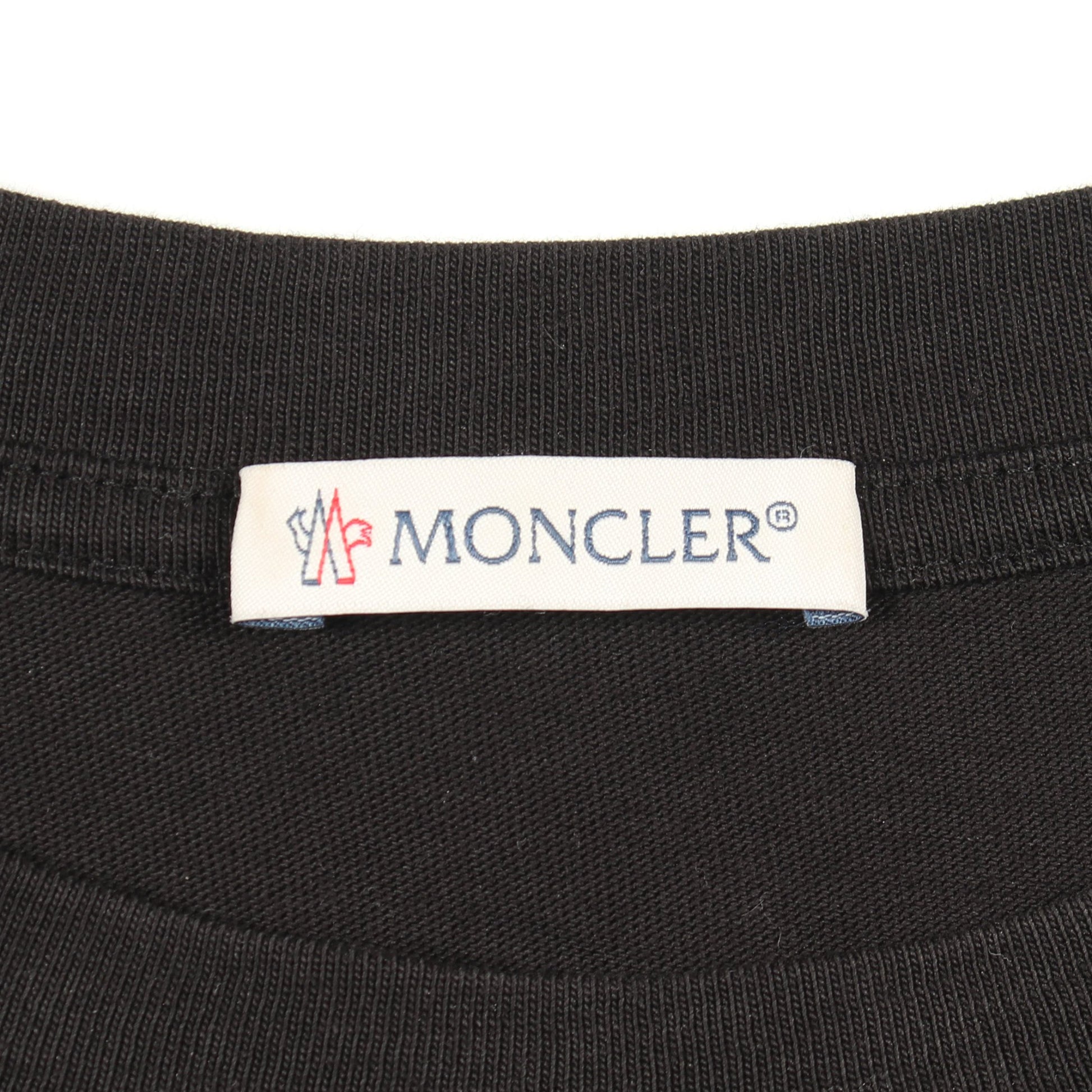 ロゴ クルーネック 半袖Tシャツ コットン ブラック モンクレール トップス MONCLER