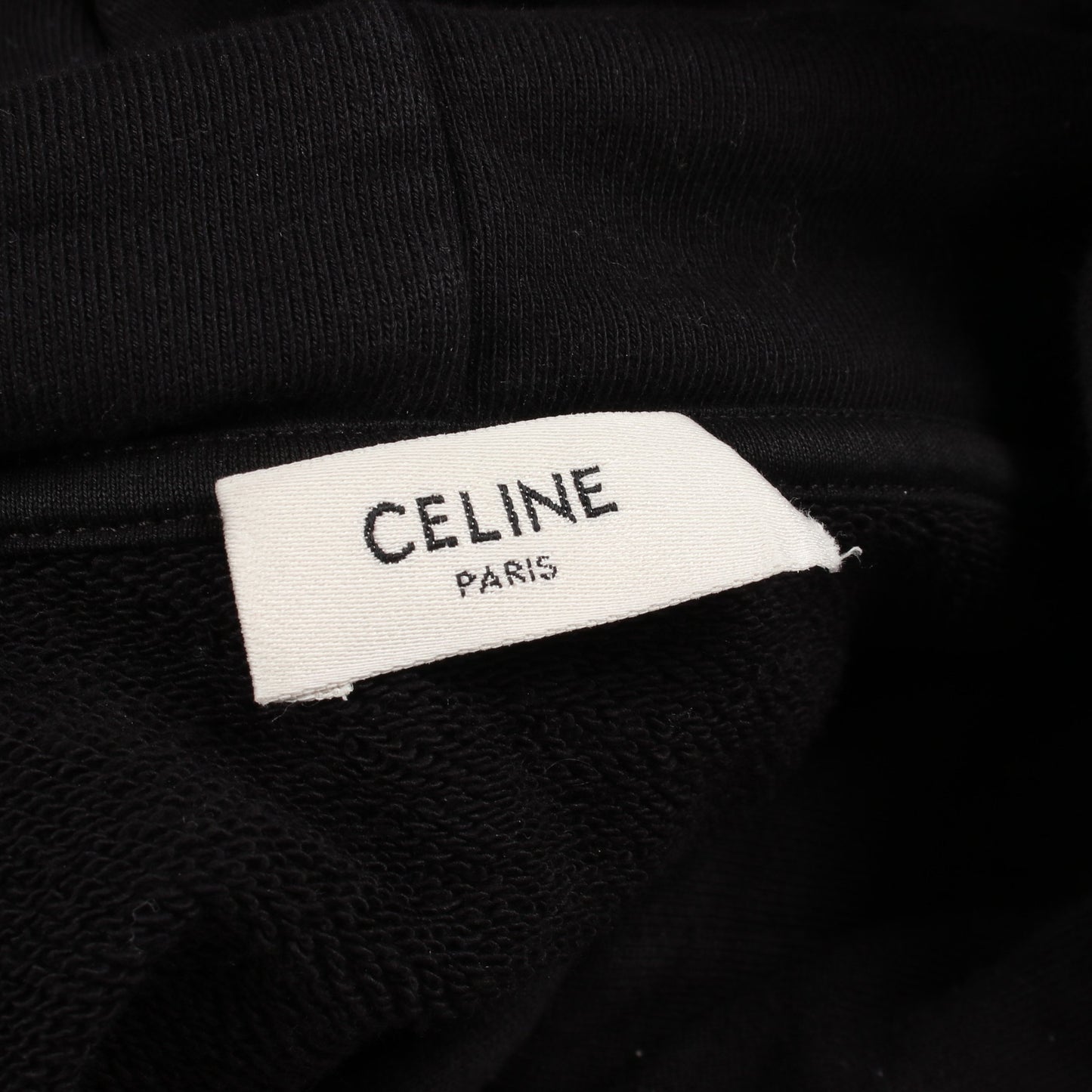 ロゴ ルーズ フーディ プルオーバーパーカー コットン ブラック セリーヌ トップス CELINE