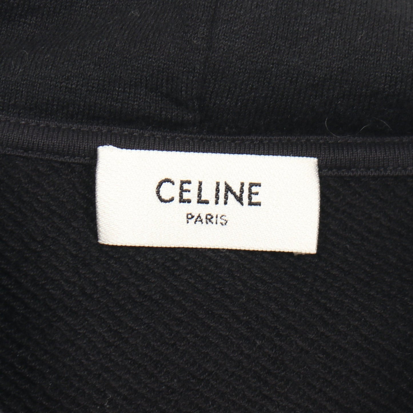 トリオンフ刺繍 ジップアップパーカー コットン カシミヤ ブラック セリーヌ トップス CELINE
