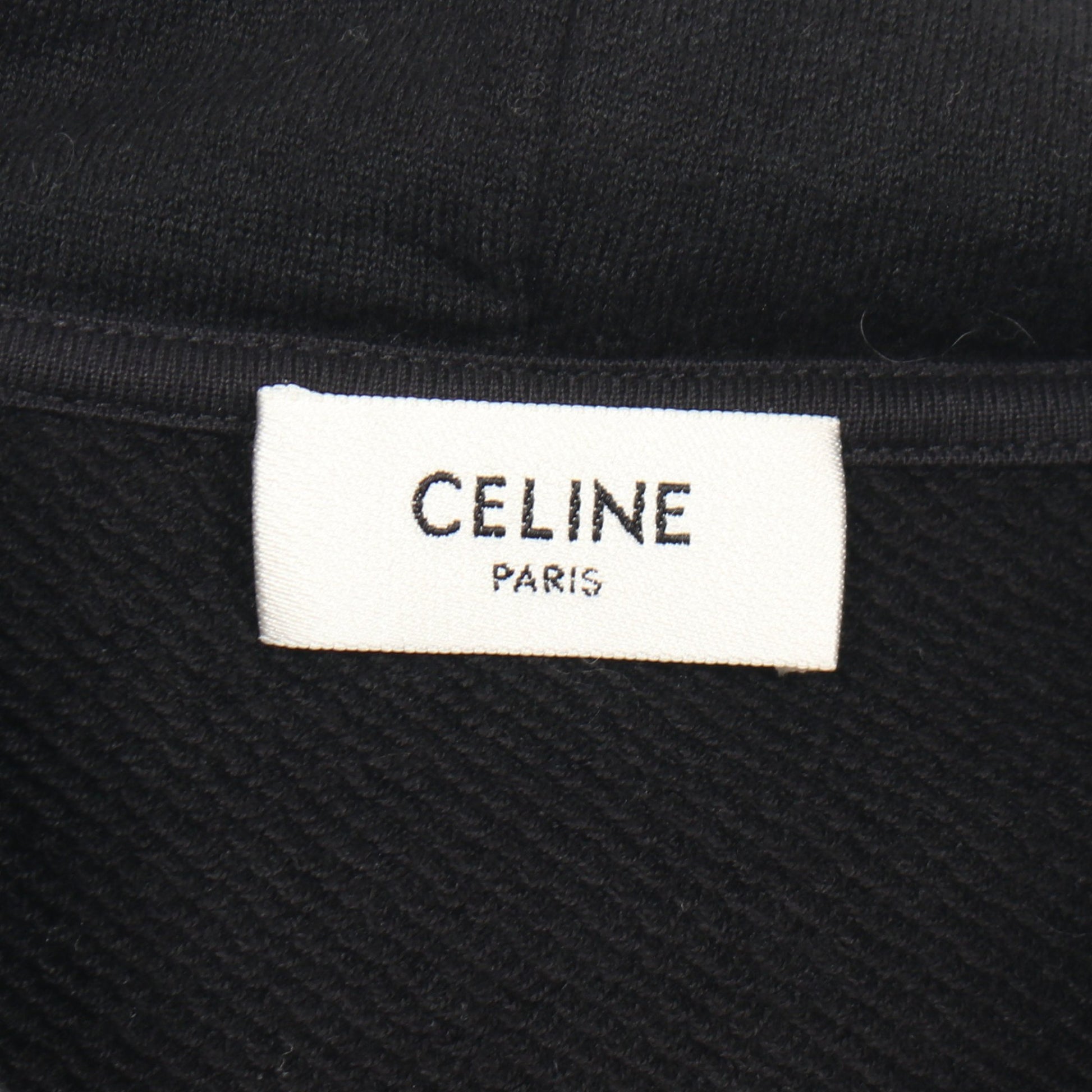 トリオンフ刺繍 ジップアップパーカー コットン カシミヤ ブラック セリーヌ トップス CELINE