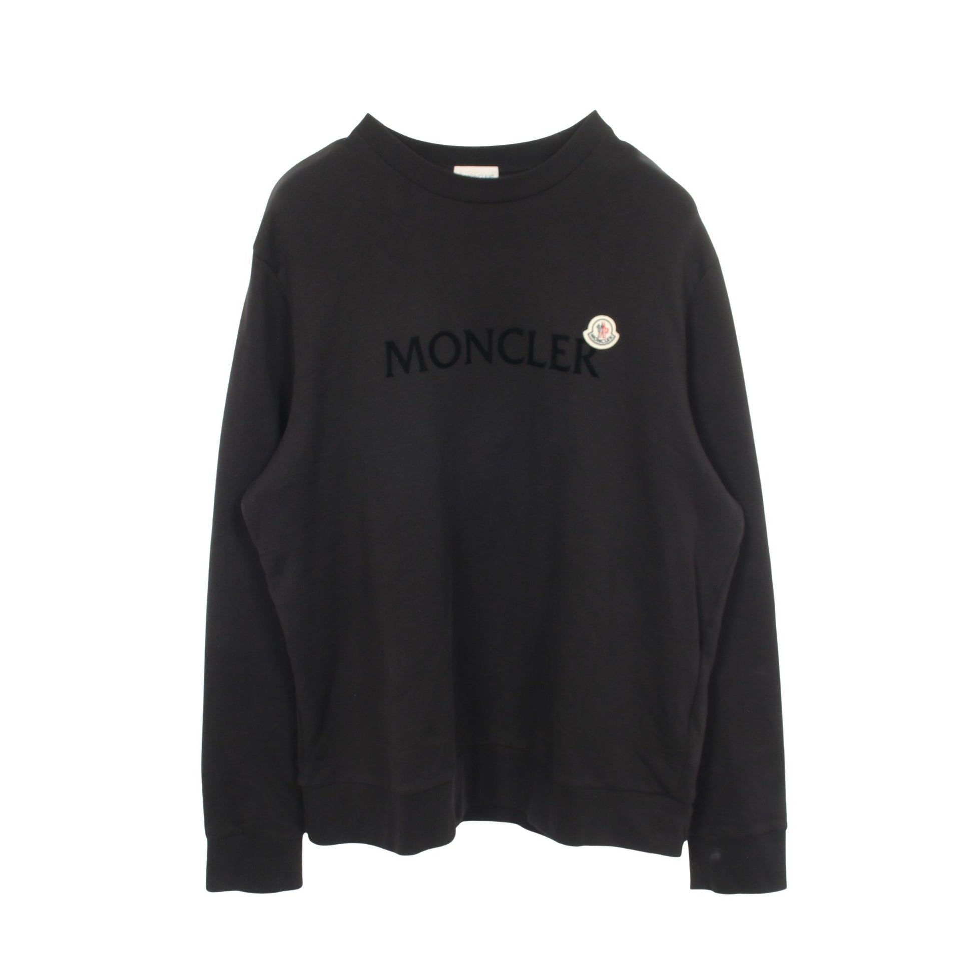 ロゴクルーネック スウェットシャツ コットン ブラック モンクレール トップス MONCLER