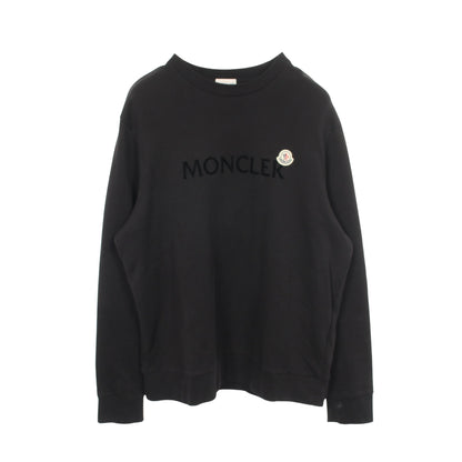 ロゴクルーネック スウェットシャツ コットン ブラック モンクレール トップス MONCLER