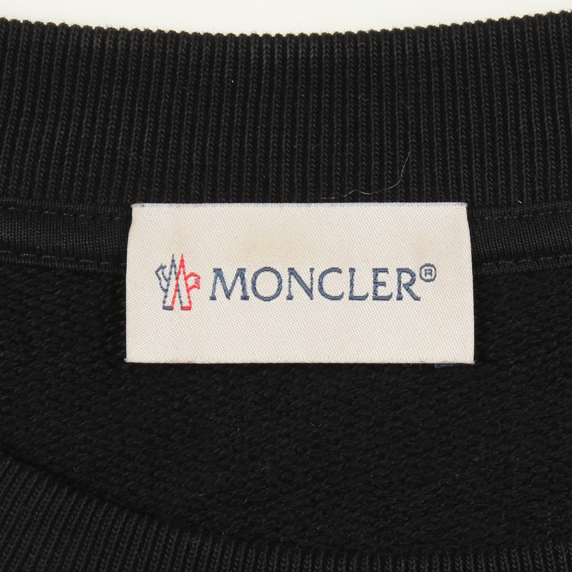 ロゴクルーネック スウェットシャツ コットン ブラック モンクレール トップス MONCLER