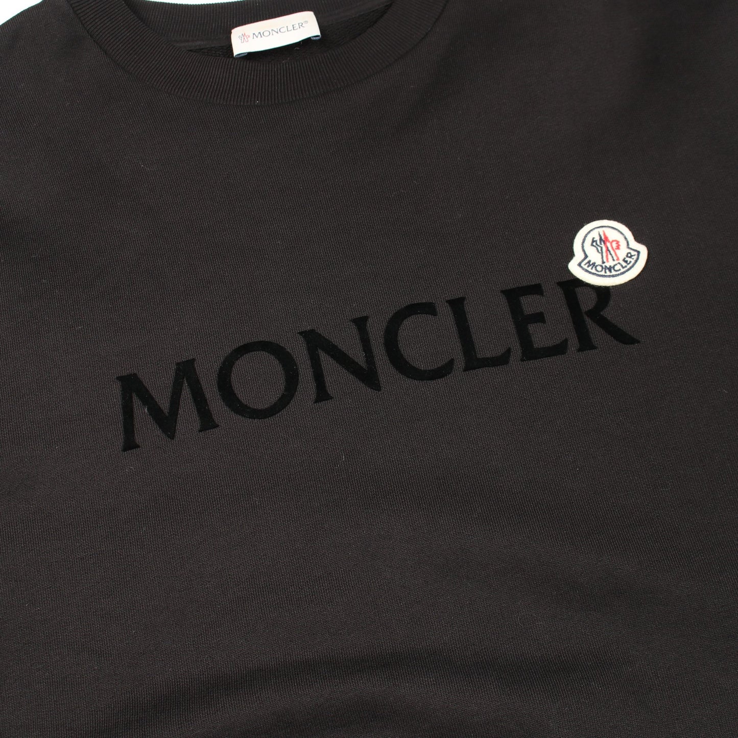 ロゴクルーネック スウェットシャツ コットン ブラック モンクレール トップス MONCLER