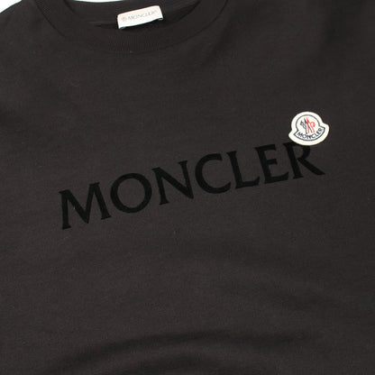 ロゴクルーネック スウェットシャツ コットン ブラック モンクレール トップス MONCLER