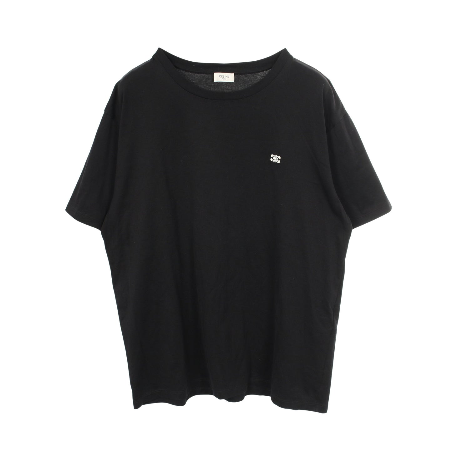 トリオンフ ルーズ 半袖Tシャツ コットン ブラック セリーヌ トップス CELINE