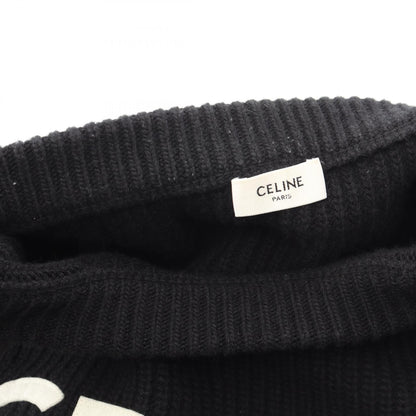 ロゴ オーバーサイズ リブ ニット ウール ブラック セリーヌ トップス CELINE