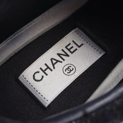 ココマーク スニーカー ツイード スエード レザー ネイビー シャネル シューズ CHANEL