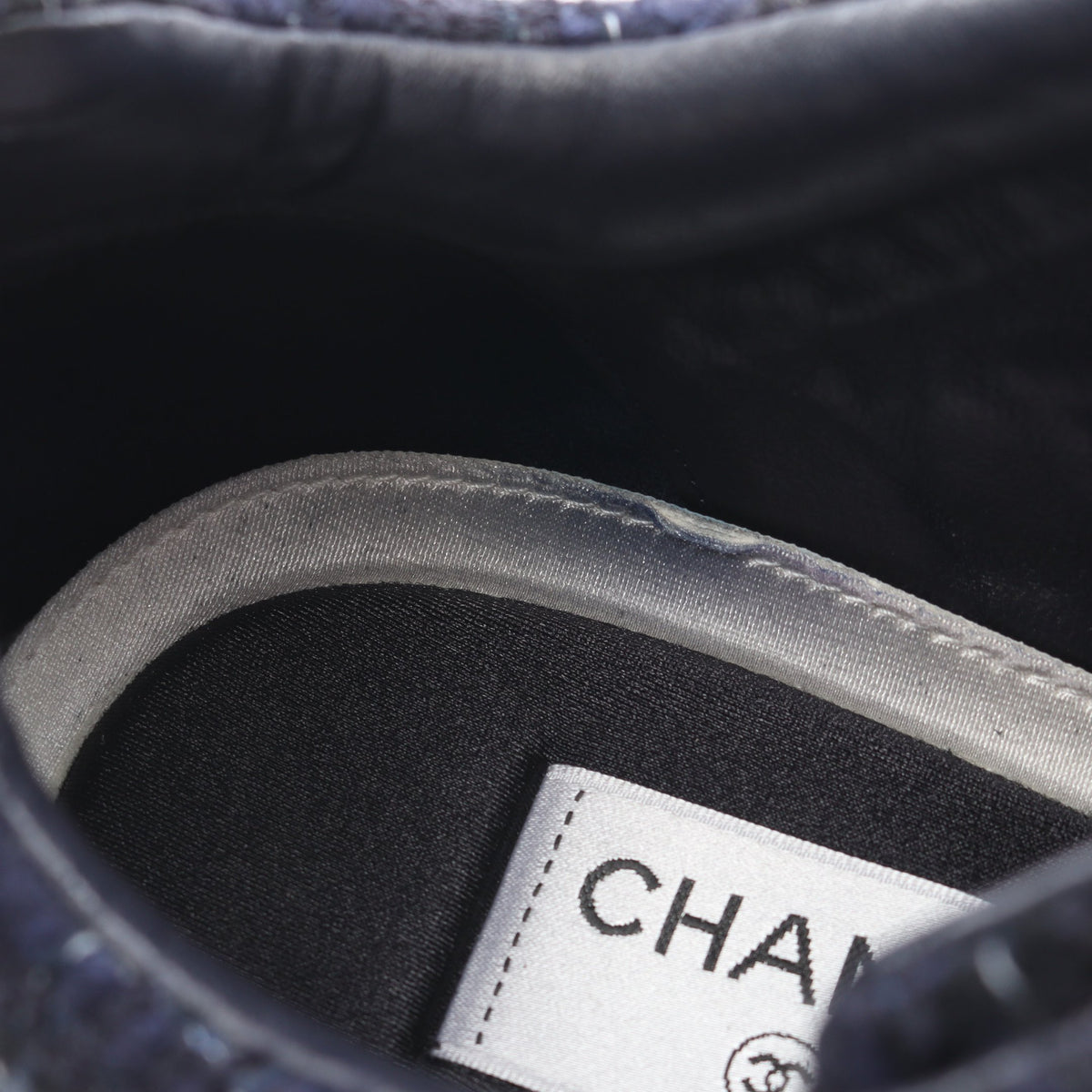 ココマーク スニーカー ツイード スエード レザー ネイビー シャネル シューズ CHANEL