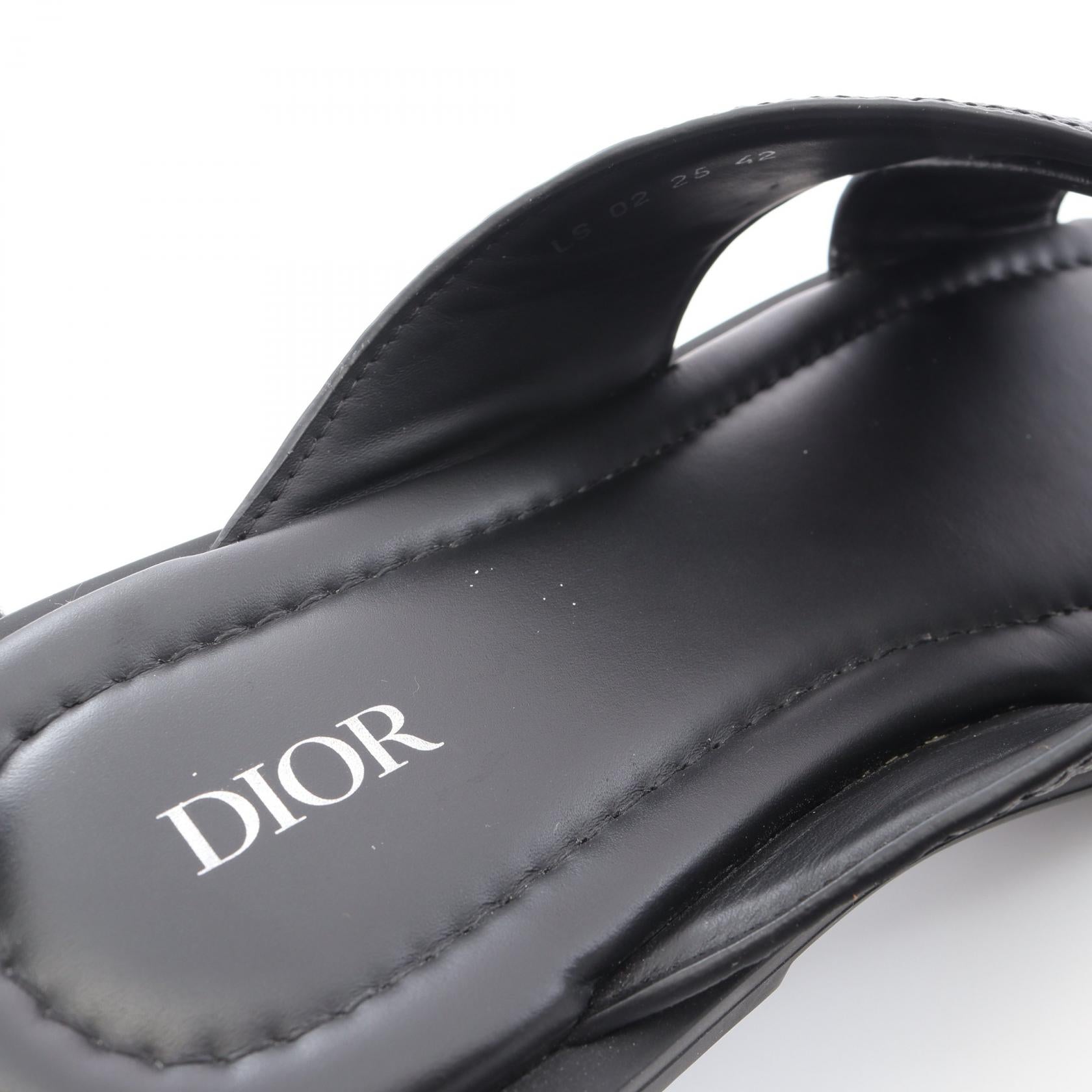 Alias オブリーク スライドサンダル レザー ブラック ディオール シューズ DIOR