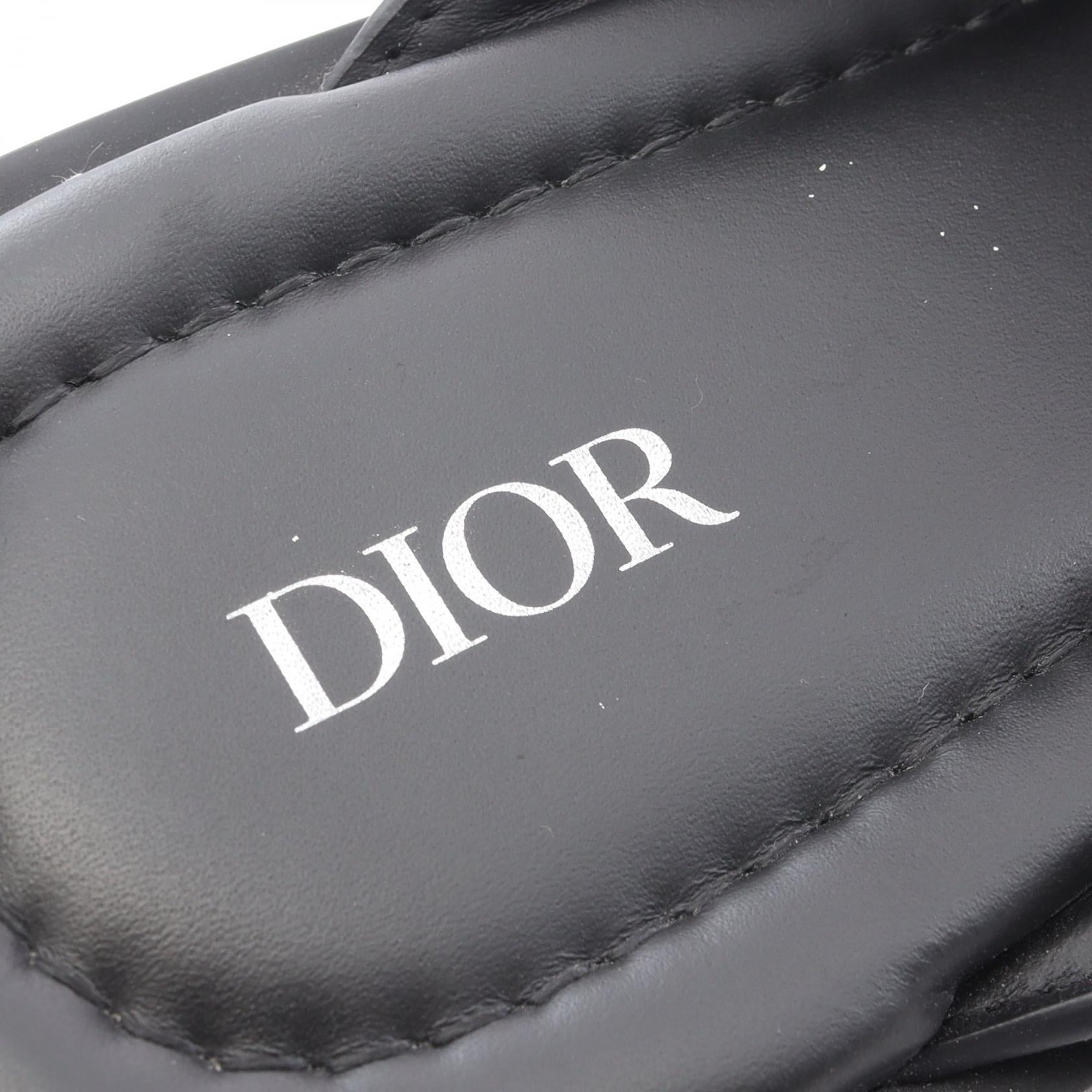 Alias オブリーク スライドサンダル レザー ブラック ディオール シューズ DIOR