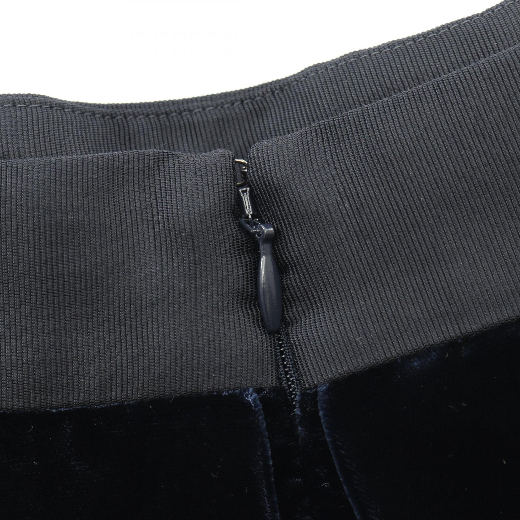 ベロア スカート ビスコース ネイビー エンポリオアルマーニ ボトムス EMPORIO ARMANI