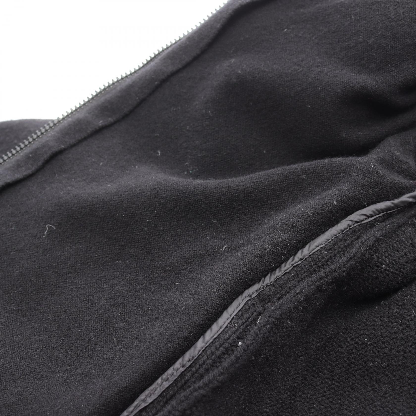 ベロア ニット切替 ダウンジャケット ウール カシミヤ レーヨン ブラック モンクレール アウター MONCLER