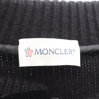ベロア ニット切替 ダウンジャケット ウール カシミヤ レーヨン ブラック モンクレール アウター MONCLER