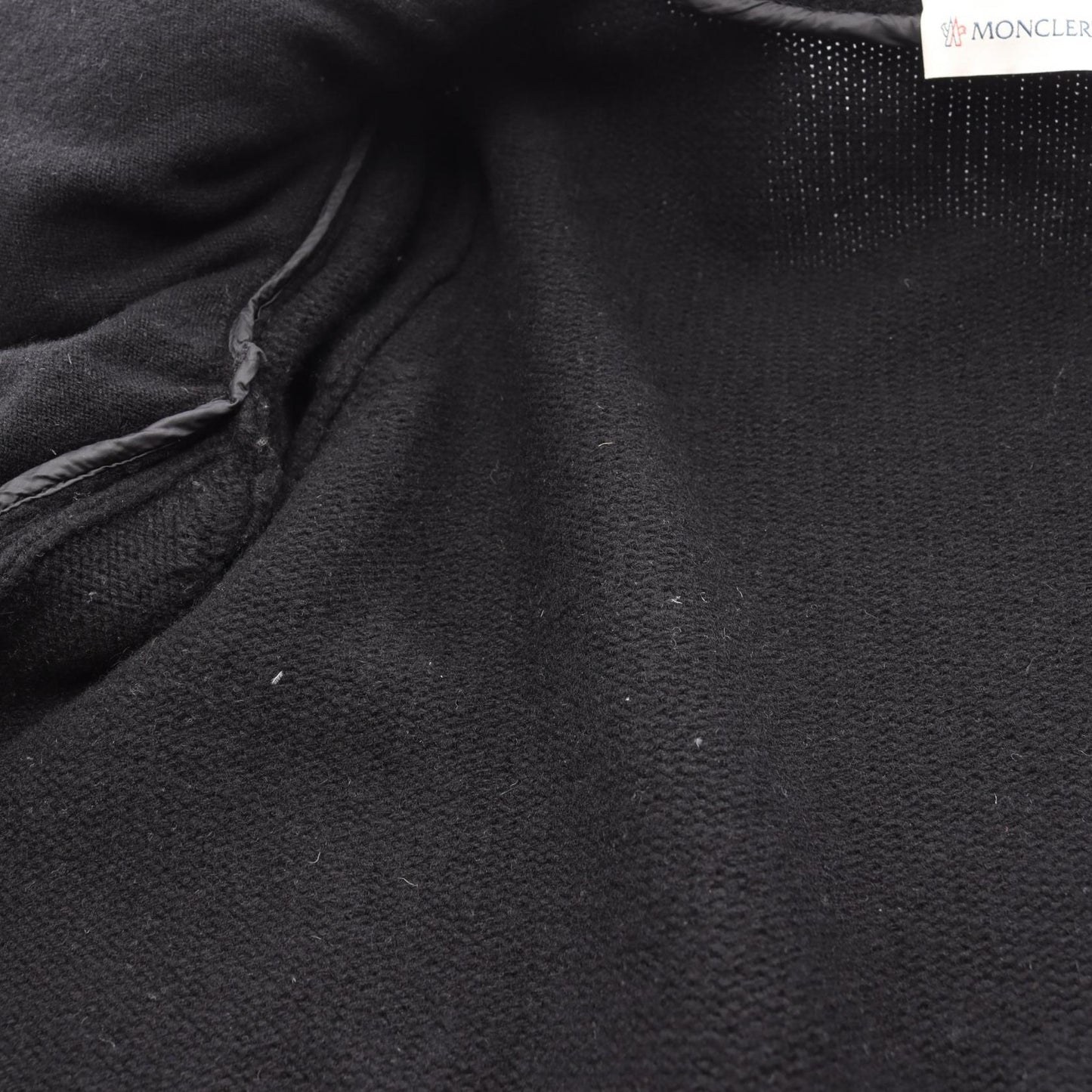 ベロア ニット切替 ダウンジャケット ウール カシミヤ レーヨン ブラック モンクレール アウター MONCLER