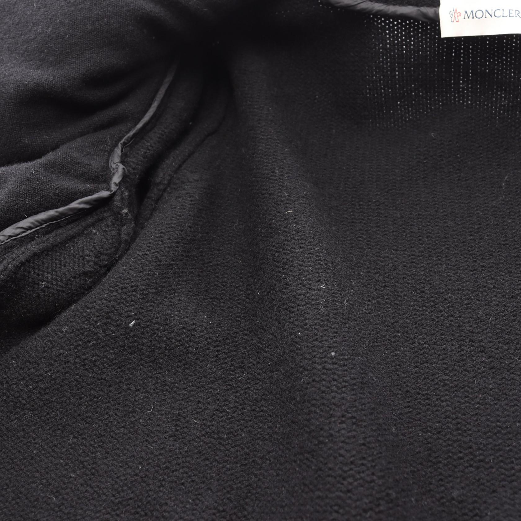 ベロア ニット切替 ダウンジャケット ウール カシミヤ レーヨン ブラック モンクレール アウター MONCLER