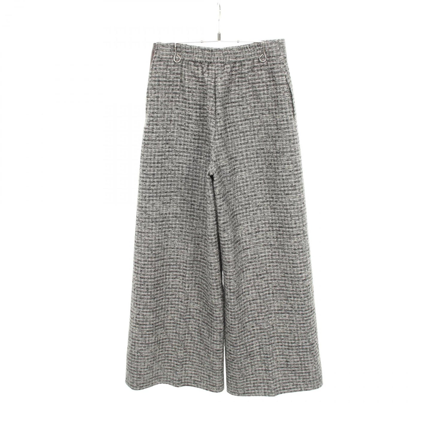 ツイード チェック柄 ワイドパンツ ウール グレー ルネ ボトムス Rene
