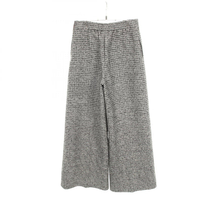 ツイード チェック柄 ワイドパンツ ウール グレー ルネ ボトムス Rene