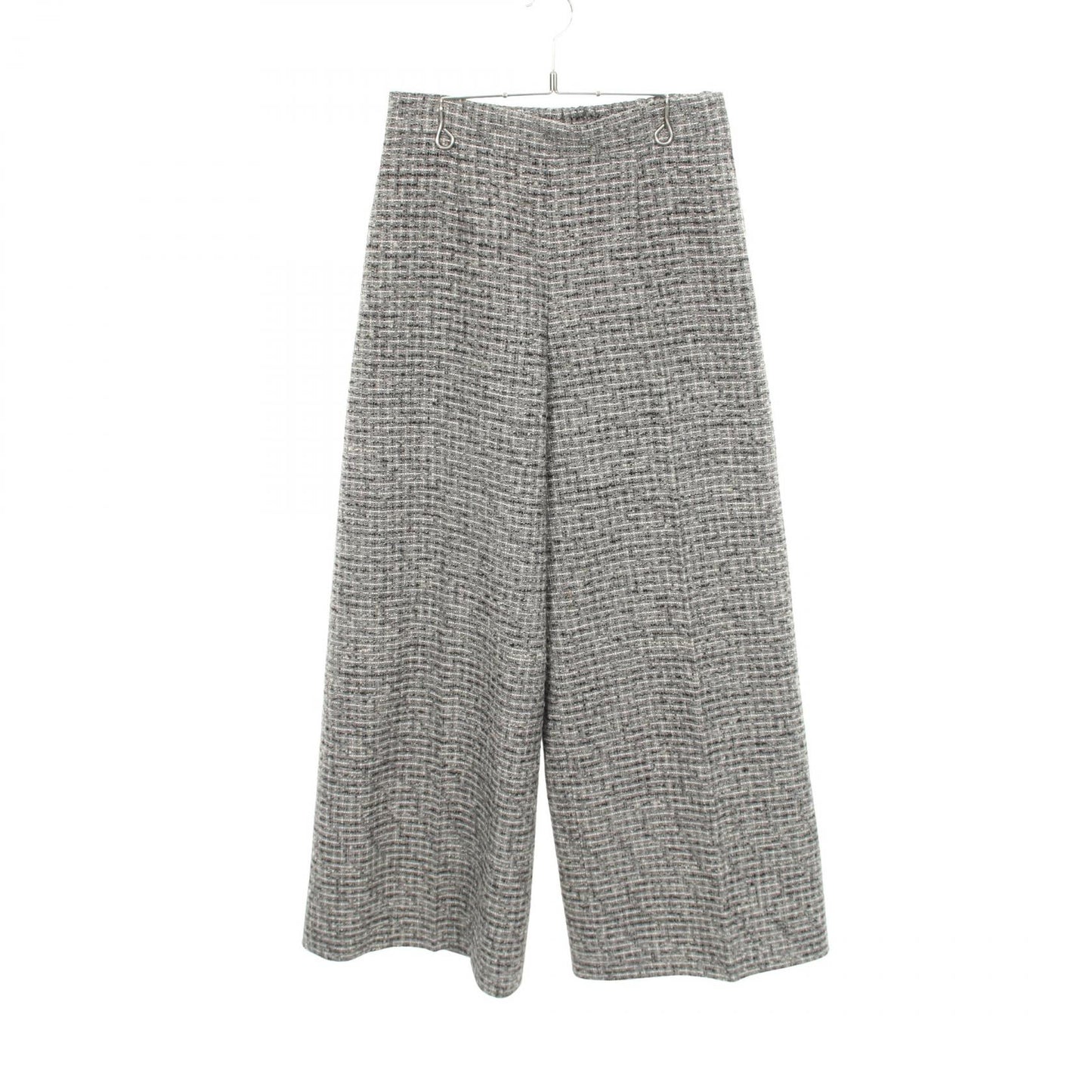 ツイード チェック柄 ワイドパンツ ウール グレー ルネ ボトムス Rene