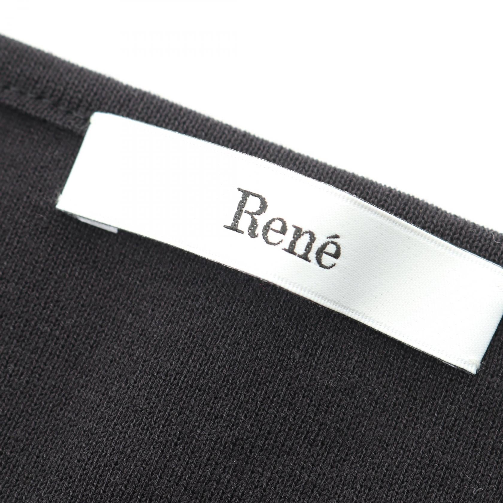 ツイード チェック柄 タンクトップ コットン ブラック ホワイト ルネ トップス Rene