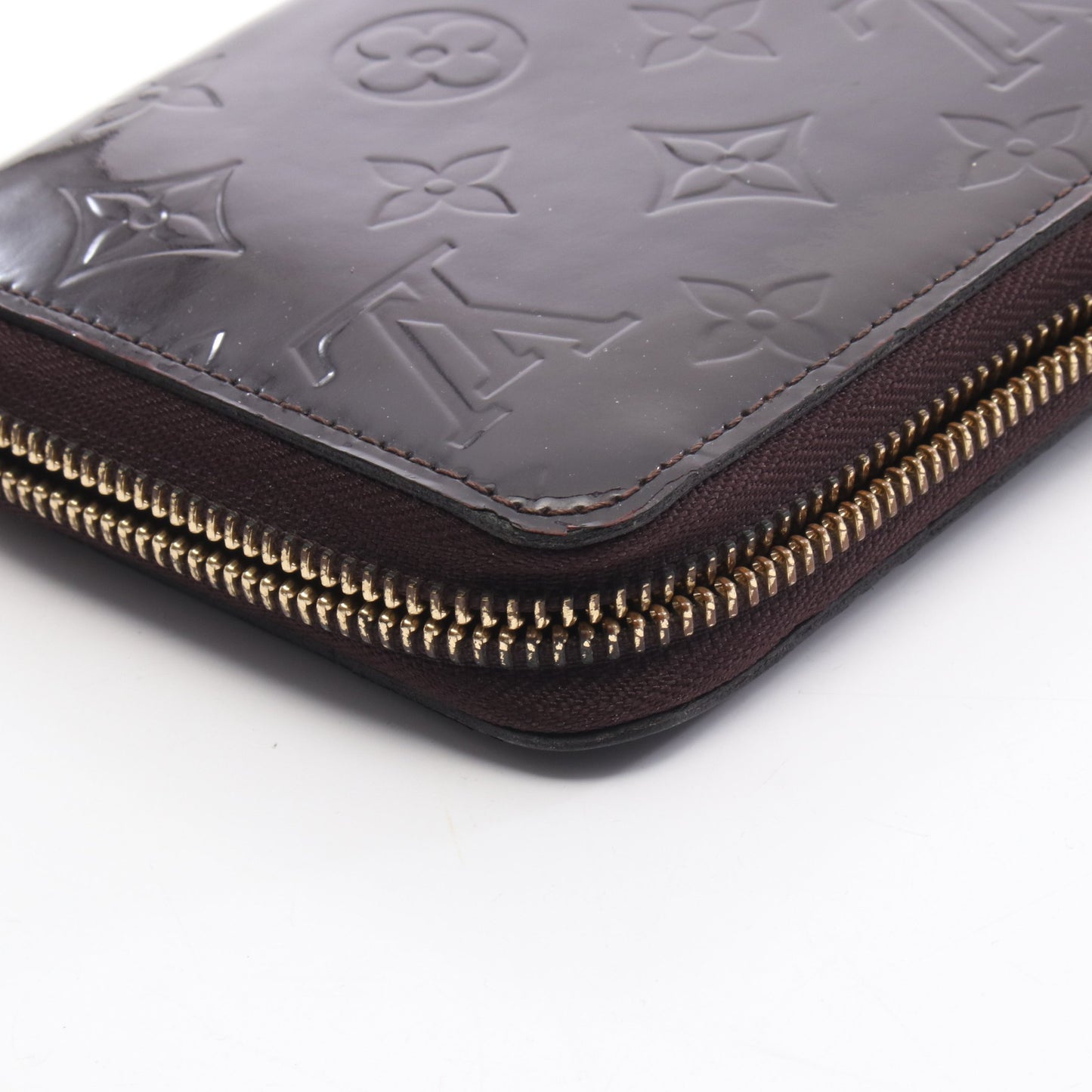 ジッピーウォレット モノグラムヴェルニ アマラント ラウンドファスナー長財布 レザー ダークパープル ルイヴィトン