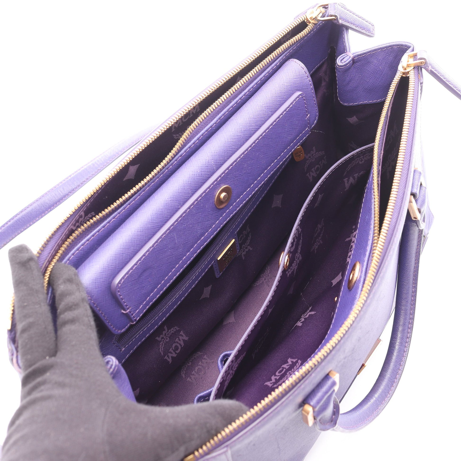 Nuovo 2WAY ハンドバッグ レザー パープル エムシーエム バッグ MCM