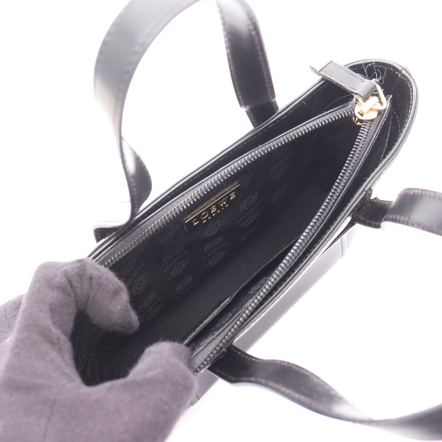 ハンドバッグ レザー ブラック ロエベ バッグ LOEWE