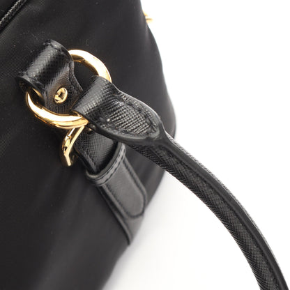 TESSUTO+SAFFIANO 2WAY ハンドバッグ ナイロン サフィアーノレザー ブラック プラダ バッグ PRADA