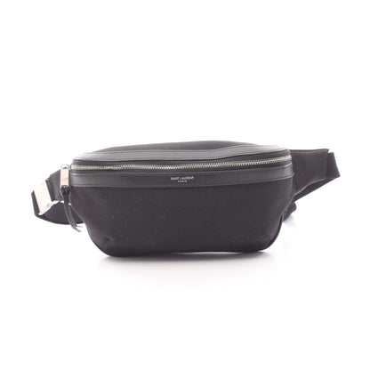 ボディバッグ ウエストバッグ キャンバス レザー ブラック サンローランパリ バッグ SAINT LAURENT PARIS