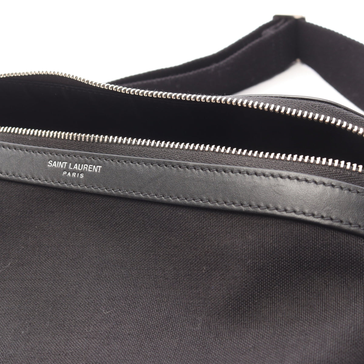 ボディバッグ ウエストバッグ キャンバス レザー ブラック サンローランパリ バッグ SAINT LAURENT PARIS