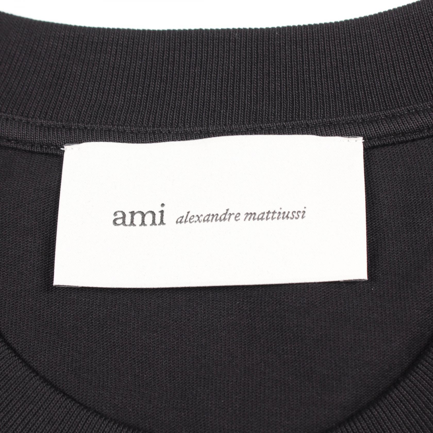 半袖Tシャツ コットン ブラック アミアレクサンドルマテュッシ トップス AMI Alexandre Mattiussi