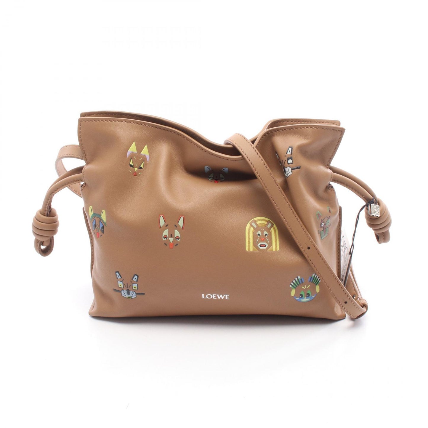 フューチャリスト キャット フラメンコ ミニ ショルダーバッグ レザー ブラウン マルチカラー ロエベ