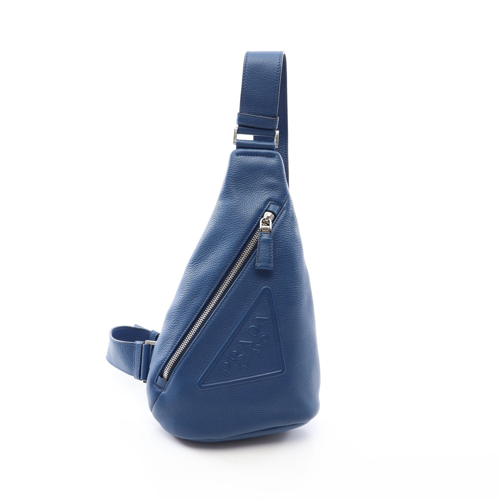 VITELLO DAINO ボディバッグ レザー ブルー プラダ バッグ PRADA