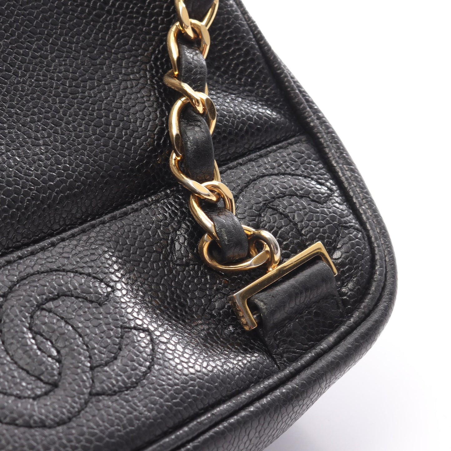 トリプルココマーク バックパック リュックサック キャビアスキン ブラック ゴールド金具 シャネル バッグ CHANEL