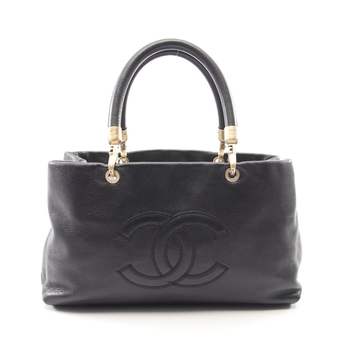 ココマーク ハンドバッグ キャビアスキン ブラック ゴールド金具 シャネル バッグ CHANEL