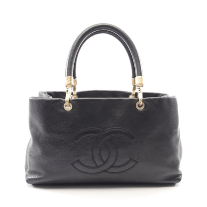 ココマーク ハンドバッグ キャビアスキン ブラック ゴールド金具 シャネル バッグ CHANEL