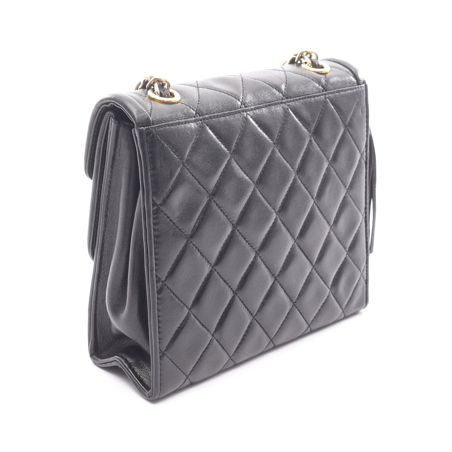マトラッセ フリンジ チェーンショルダーバッグ ラムスキン ブラック ゴールド金具 シャネル バッグ CHANEL