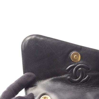 マトラッセ フリンジ チェーンショルダーバッグ ラムスキン ブラック ゴールド金具 シャネル バッグ CHANEL