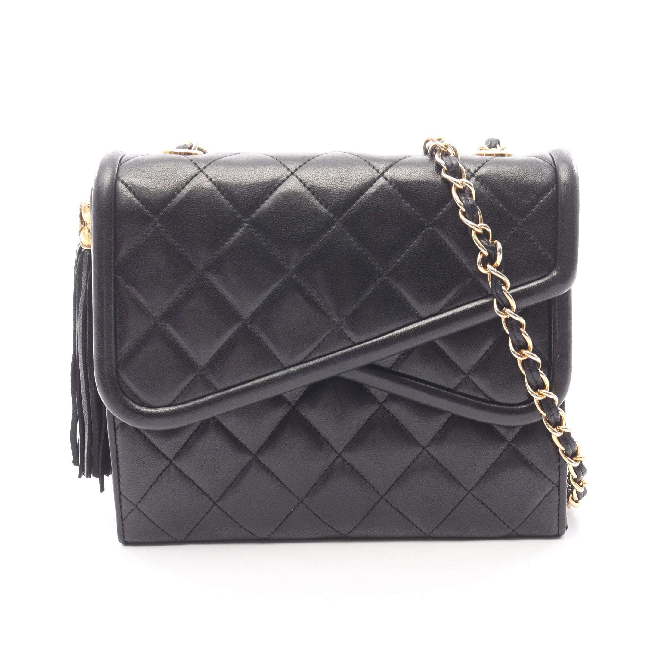 CHANEL シャネル マトラッセ ラムスキン フリンジ ショルダーバッグ マトラッセ フリンジ チェーンショルダーバッグ ラムスキン ブラック