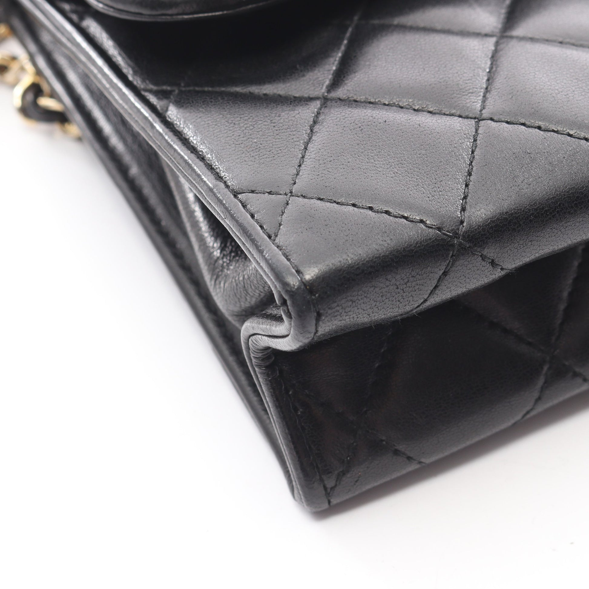 マトラッセ フリンジ チェーンショルダーバッグ ラムスキン ブラック ゴールド金具 シャネル バッグ CHANEL