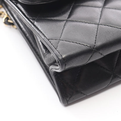 マトラッセ フリンジ チェーンショルダーバッグ ラムスキン ブラック ゴールド金具 シャネル バッグ CHANEL
