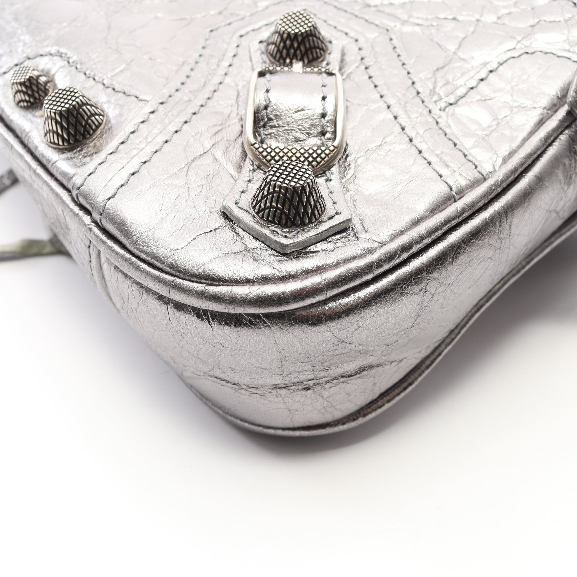 ル カゴール S ショルダーバッグ レザー シルバー バレンシアガ バッグ BALENCIAGA