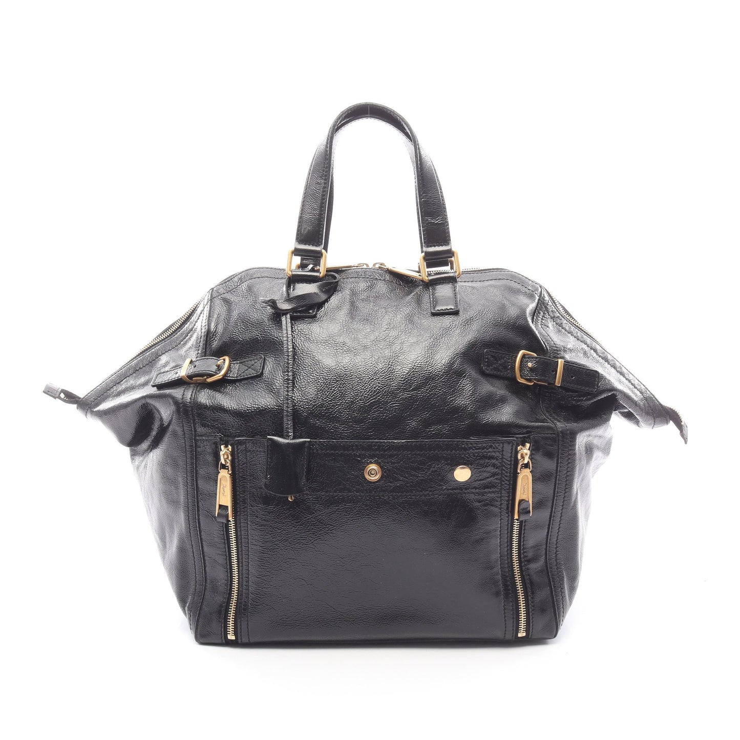 ダウンタウン ハンドバッグ トートバッグ エナメルレザー ブラック イヴサンローラン バッグ YVES SAINT LAURENT