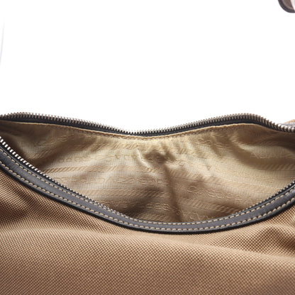 LOGO JACQUARD ロゴジャガード ワンショルダーバッグ キャンバス レザー ベージュ ブラック プラダ バッグ PRADA