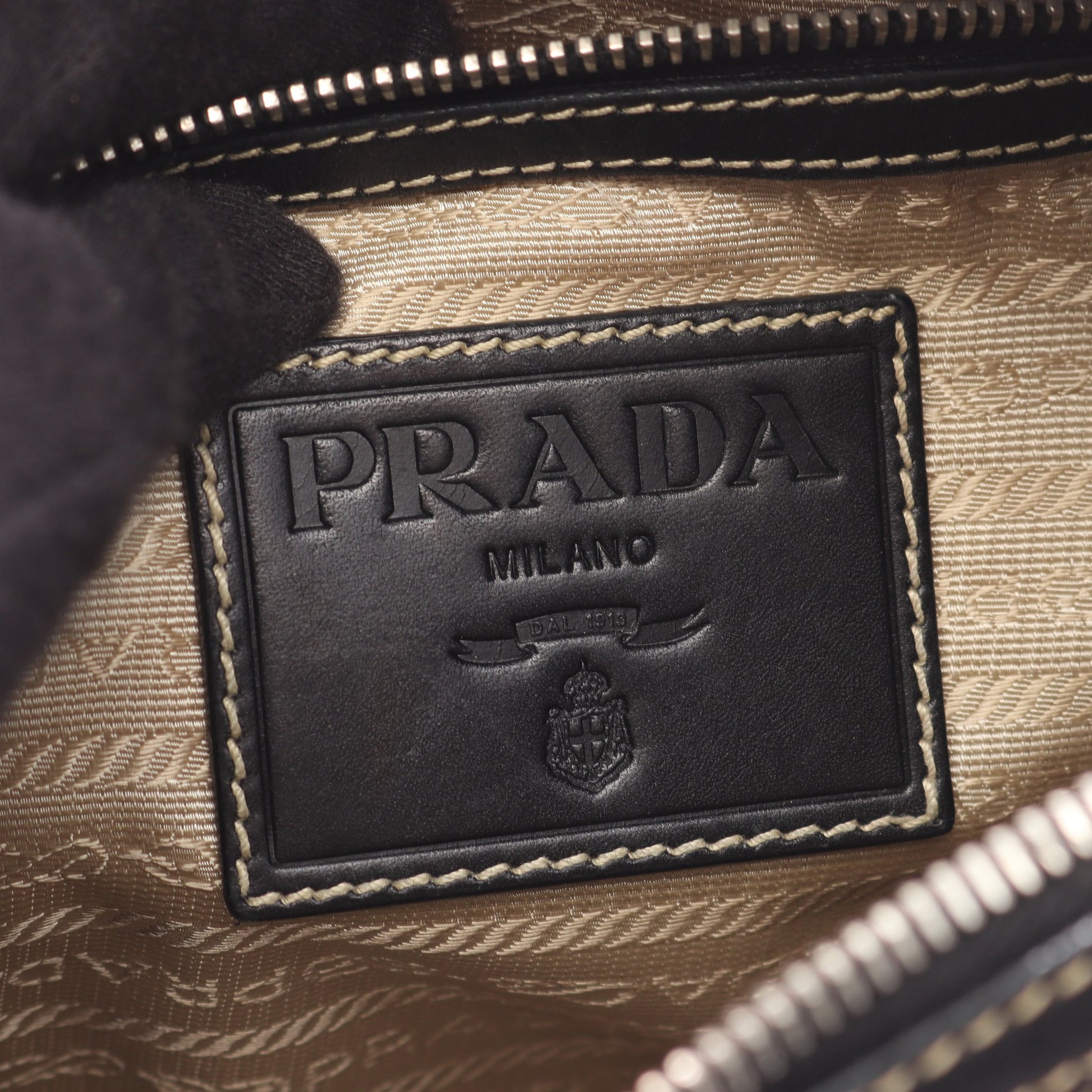 LOGO JACQUARD ロゴジャガード ワンショルダーバッグ キャンバス レザー ベージュ ブラック プラダ バッグ PRADA