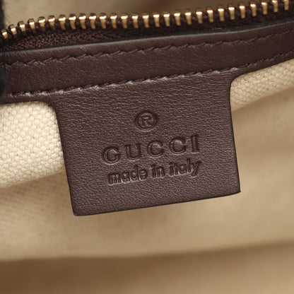 GGスプリーム 2WAY ハンドバッグ ミニボストンバッグ PVC レザー ダークブラウン グッチ バッグ GUCCI