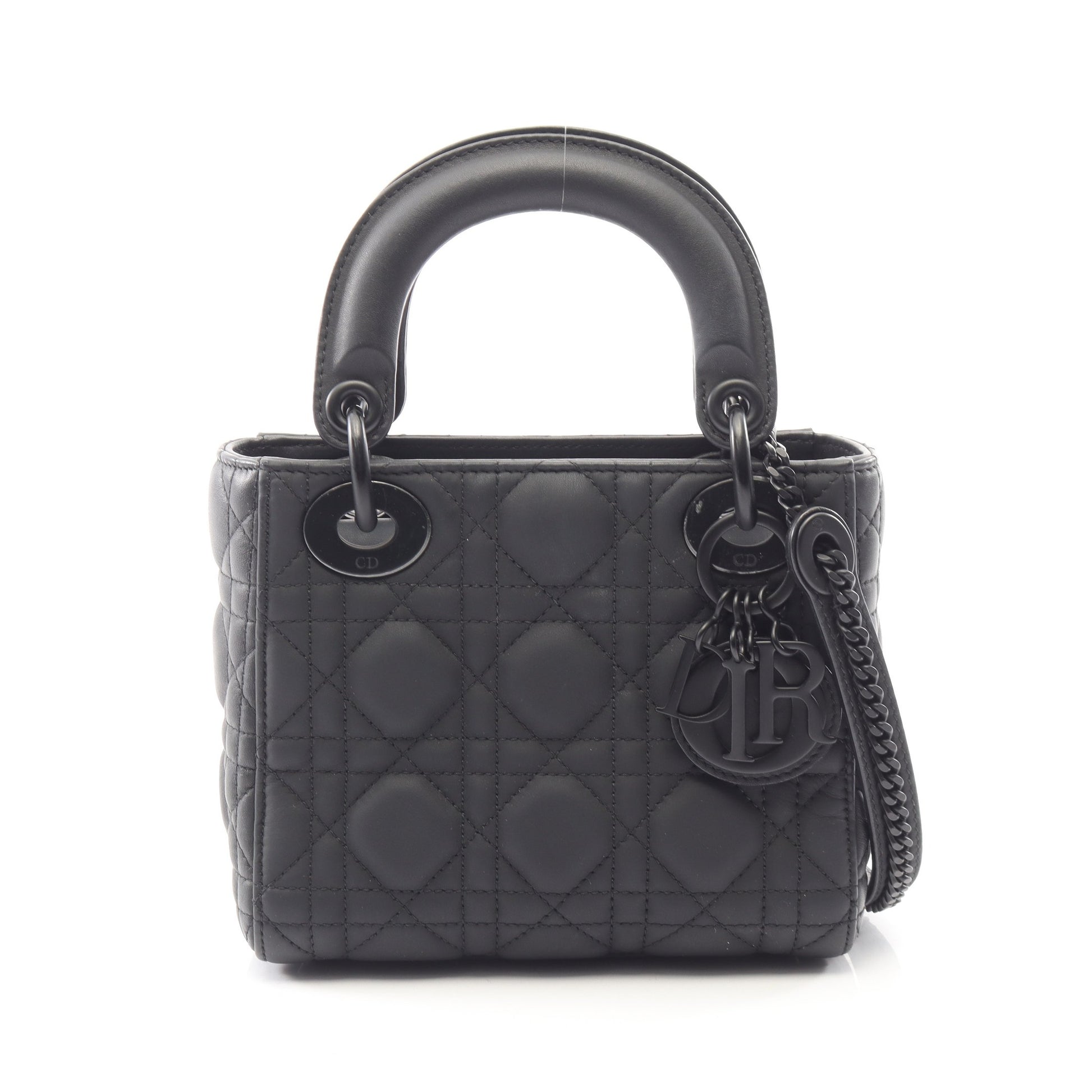 レディディオール ミニ カナージュ 2WAY ハンドバッグ レザー ブラック クリスチャンディオール バッグ Christian Dior
