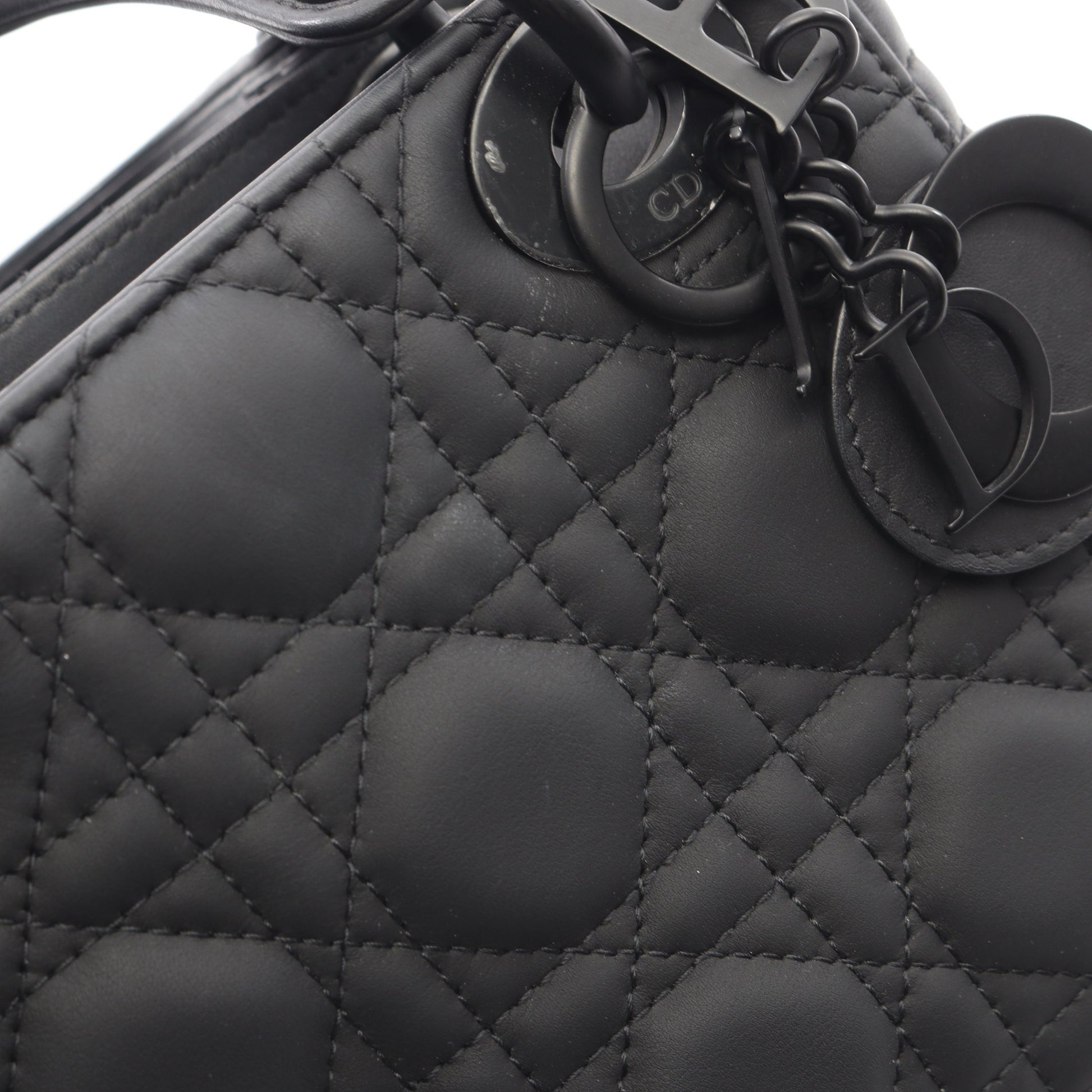 レディディオール ミニ カナージュ 2WAY ハンドバッグ レザー ブラック クリスチャンディオール バッグ Christian Dior